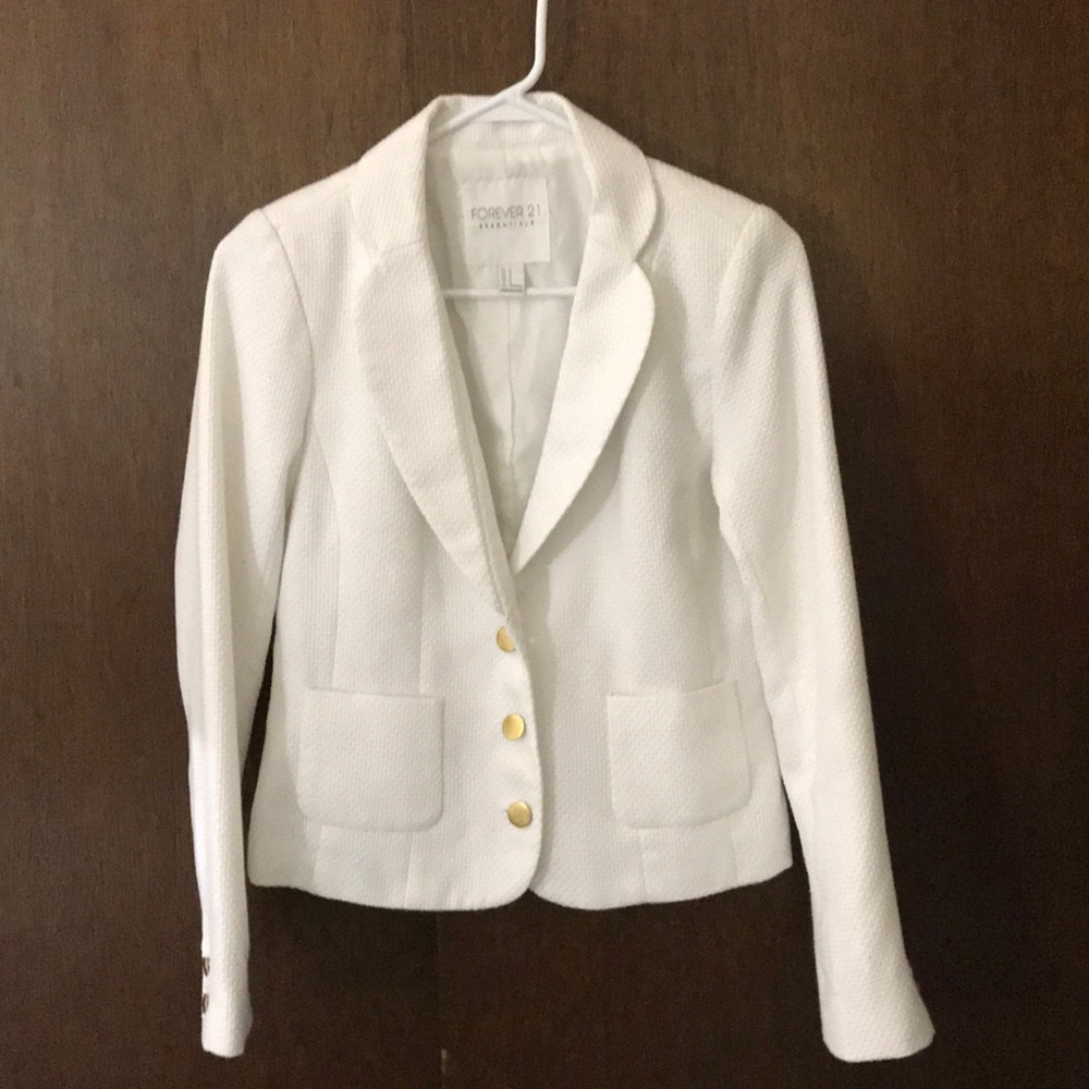 Texture white lined blazer